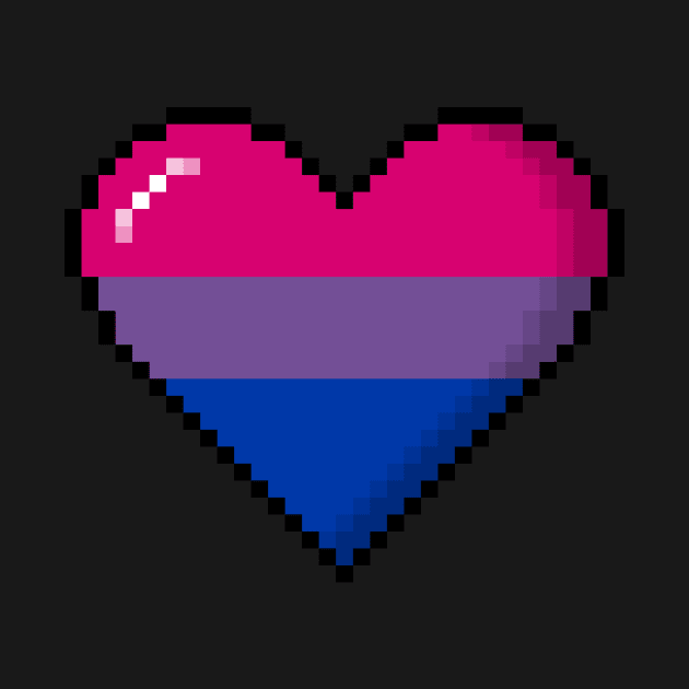 Bisexual Pride Pixel Heart by wheedesign