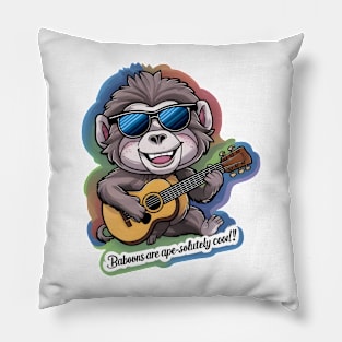 Funky Baboon Shredding Strings Pillow