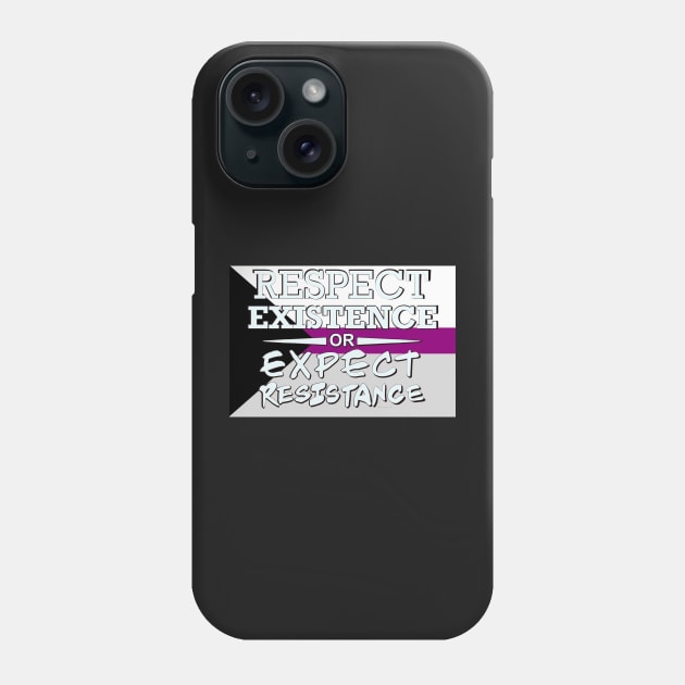 Respect Exsistence or Expect Resistance, Demisexual Pride Flag Phone Case by aadventures