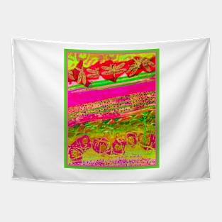 Hot pink and Lime Green Garden Tapestry