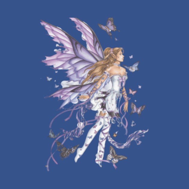 Beautiful Fairy with Butterflies, Vintage, Fantasy - Fairies - T-Shirt