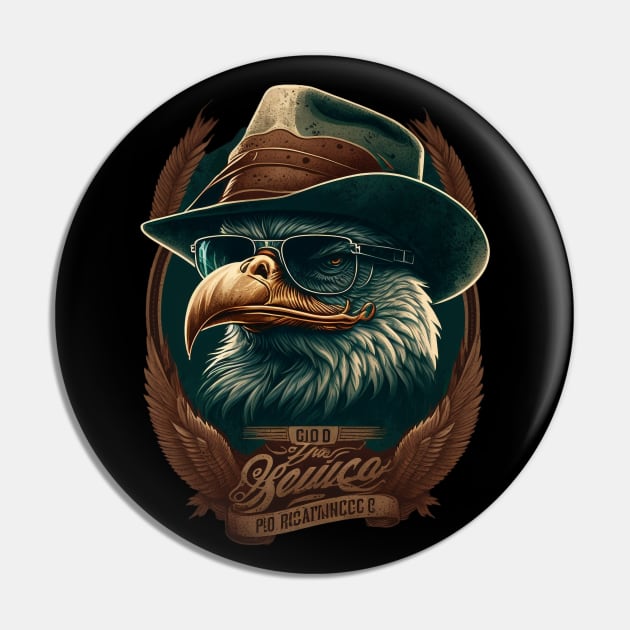 Retro logo with animal Eagle Pin by HappysSpace