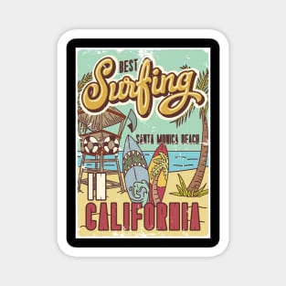 Best surfing in Santa Monica beach 😎 Magnet