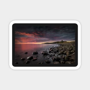 Dunstanburgh Castle Pink Dawn Magnet