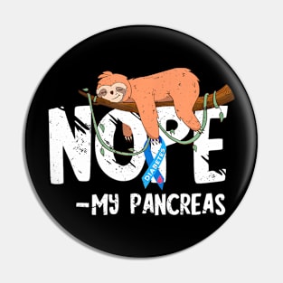 Pancreas Diabetes Awareness Blood Diabetic Sloth T1D Pin