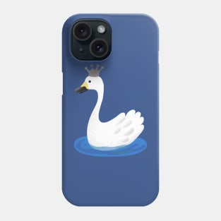 Cute white swan with crown cartoon Phone Case