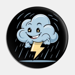 Rainy Cloud With Lightnings Pin