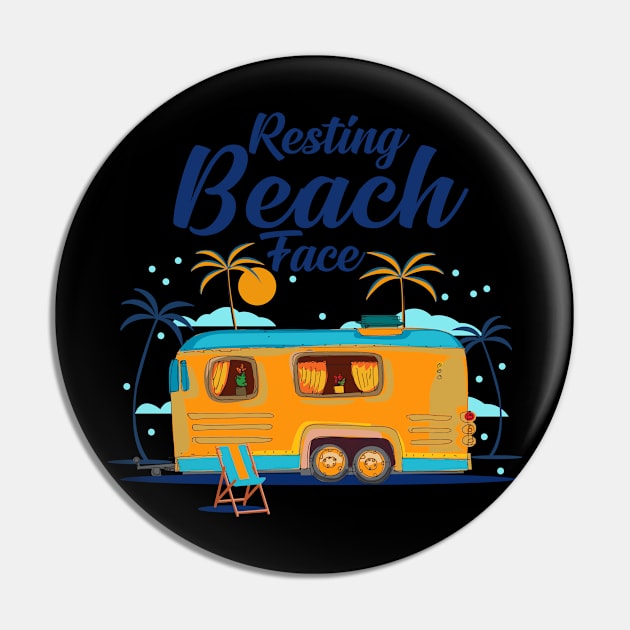 Resting Beach Face Camping Pin by Rumsa