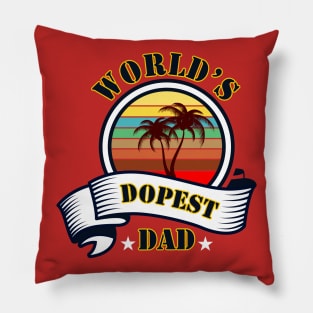 world's dopest dad retro Pillow