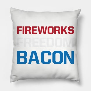 Fireworks Freedom Bacon - Fourth of July Pillow