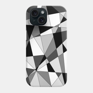 geometric black grey and white design Phone Case