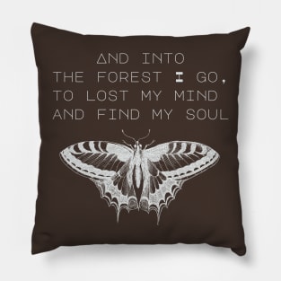 And into the forest I go, hiking design Pillow