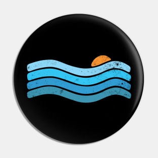 Sunset Ocean Waves Pin