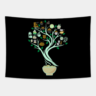 Noodles Ramen Food Tree Of Life Yoga Celtic Viking Yggdrasil Tapestry
