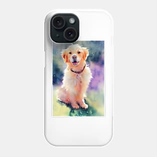 Watercolor golden retriever Phone Case