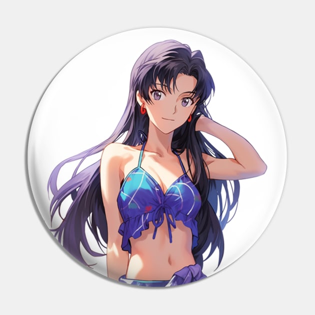 Misato Katsuragi Neon Genesis Evangelion Swimsuit Pin by Graphicvibestore