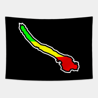 Galiano Island Silhouette in Rastafarian Flag Colours - Rasta Pattern - Galiano Island Tapestry