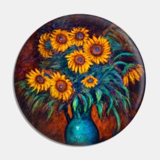 Pastel Painting - Sunflowers still life, impressionism Pin