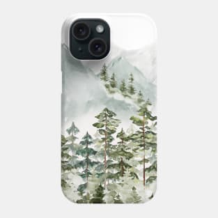 Pinery and Mountains Watercolor Phone Case