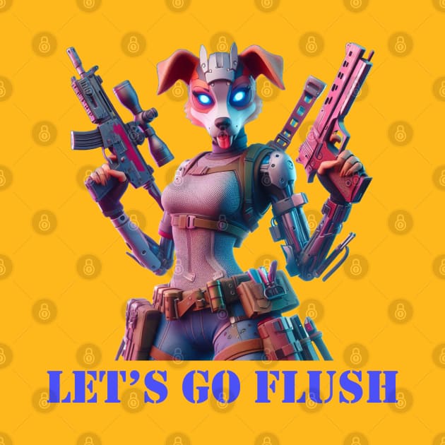 Fortnite inspired female dog warrior by The Artful Barker