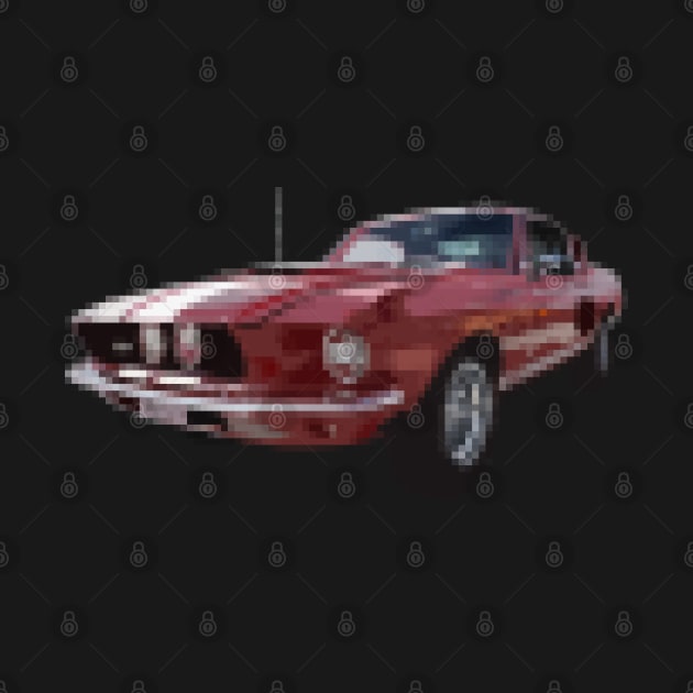 Mustang Pixelized Vintage RED by CharlieCreator