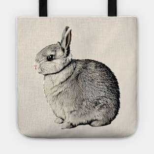 Vintage Rabbit Chubby Furry Pet Bunny Mom Tote