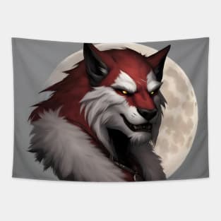 werewolf fantasy art red Tapestry