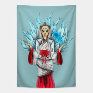 Nine Tails mythological Korean character Tapestry