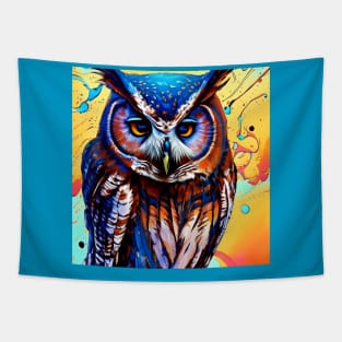 Graphic Novel Comic Book Art Style Owl Tapestry