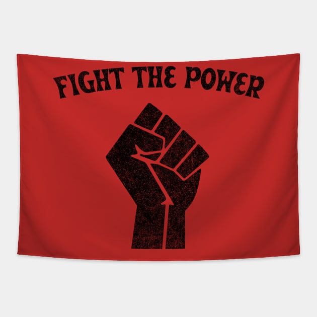 Fight The Power - Faded/Vintage Style Black Power Fist Tapestry by DankFutura