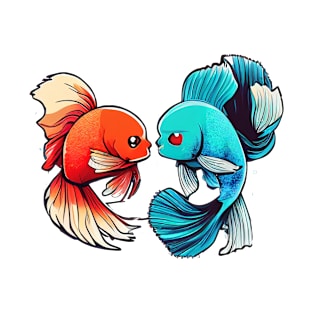 TWO COOL BETTA FISH FIGHTING T-Shirt