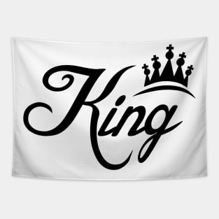 King text writing in black design Tapestry