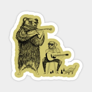 Big Night Blues - Bear and Labrador Retriever Magnet