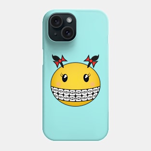 Girl Smiley - Dark hair and braces Phone Case