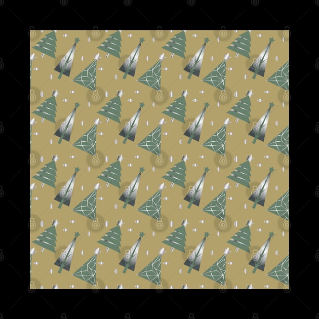 Silver Xmas tree abstract lowpoly by Cute-Design