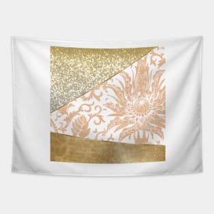 Floral rose gold glitter Tapestry