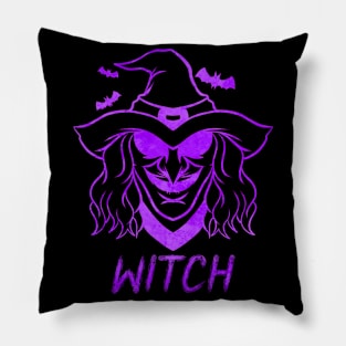 Evil Witch Face Costume For Halloween Pillow