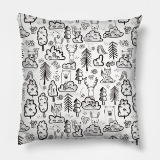 Woodland Animals Large Pillow