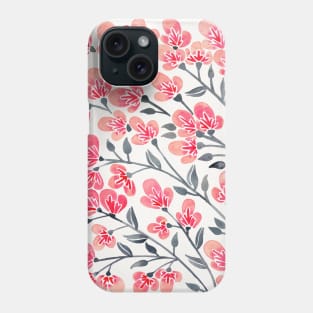 pink black cherry blossom Phone Case