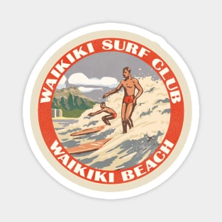 Waikiki Surf Club Vintage Travel Style Souvenir Magnet