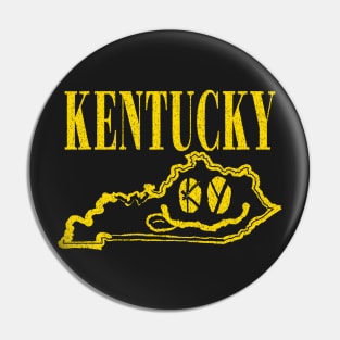 Kentucky Grunge Smiling Face Black Background Pin