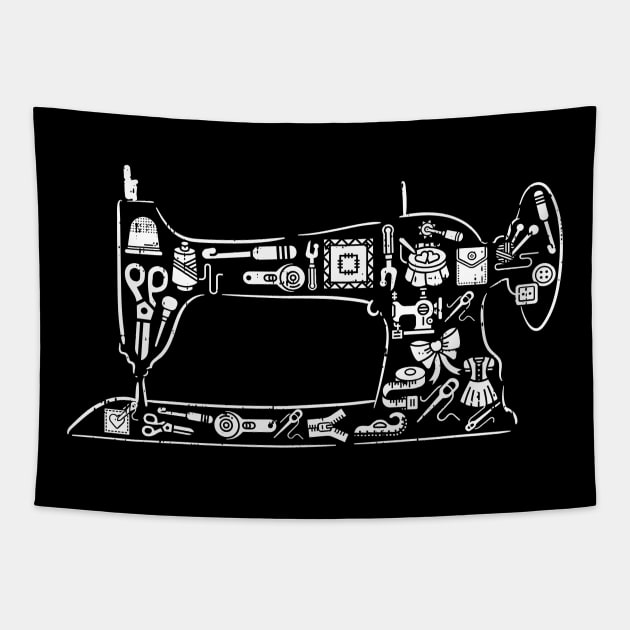 Gift for Quilters and Tailors Quilting Gift Sewing machine Tapestry by Riffize