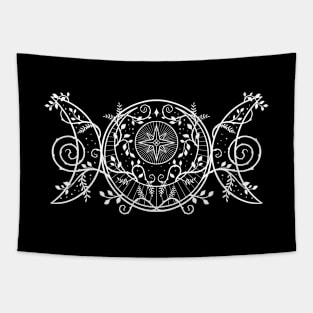 Triple moon Goddess Witch Wicca Symbol Tapestry