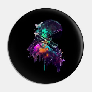 Outer Space Drippin Paint Art Fun Spaceman Pin