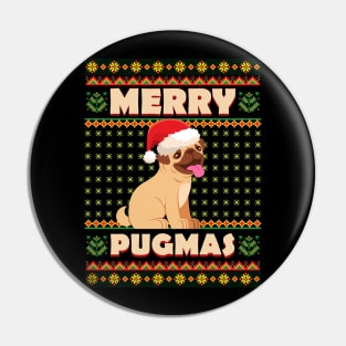 Christmas Pug Merry Xmas Dog Life Pin