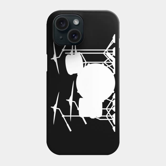 Drum set silhouette illustration Phone Case by hobrath