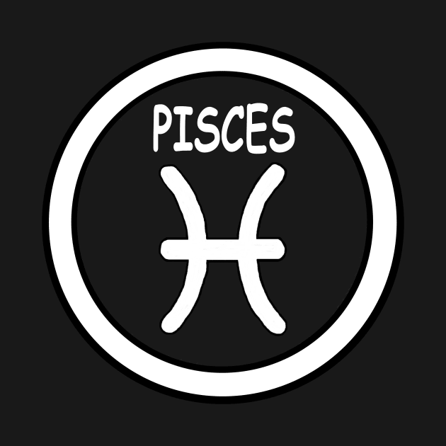 Pisces, white circle, transparent background by kensor