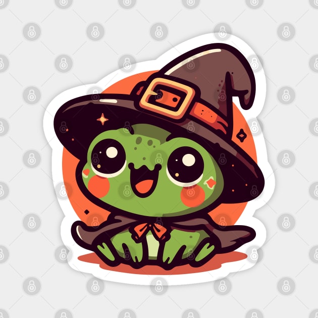 Kawaii witchy frog Magnet by TomFrontierArt