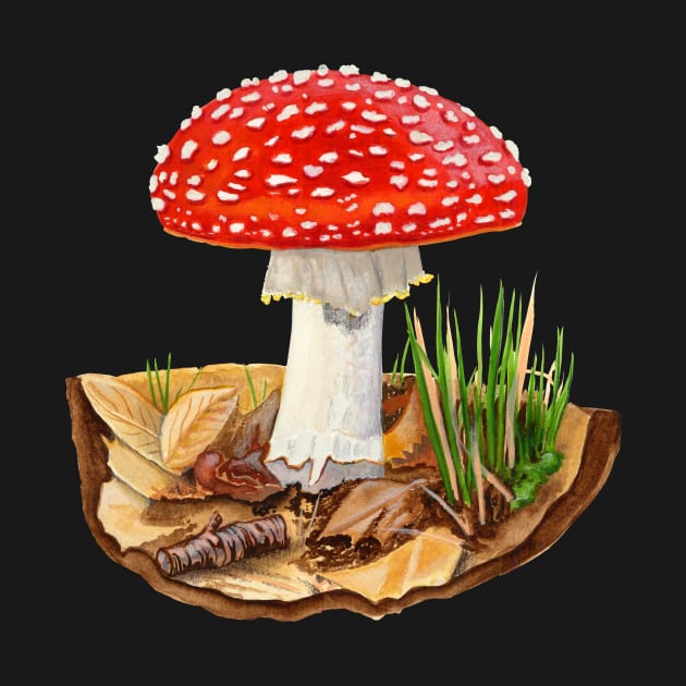 MUSHROOM ART SERIES: Fly Agaric (Amanita muscaria) by Colette