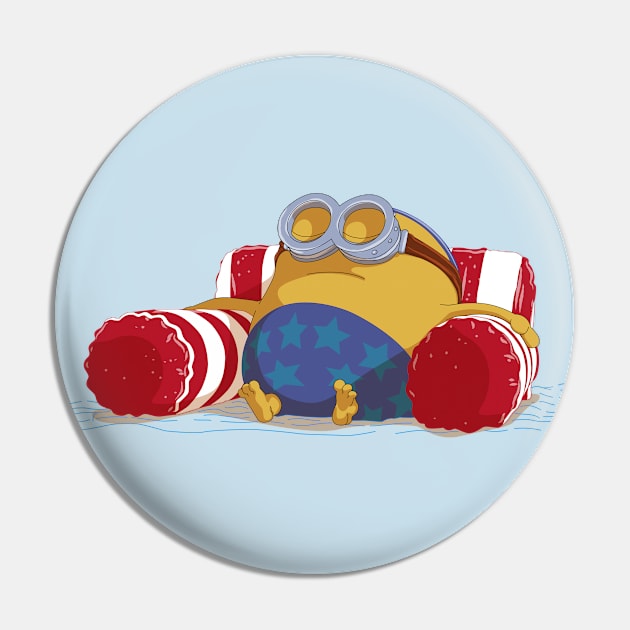 Minion in the pool Pin by deancoledesign